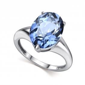 Серебряное кольцо АЛЬКОР 01-5997/0СГХ-00 с горным хрусталём 01-5997/0СГХ-00 фото
