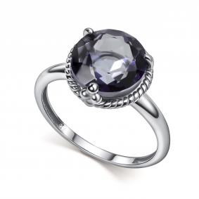 Серебряное кольцо АЛЬКОР 01-5999/0ЧГХ-00 с горным хрусталём 01-5999/0ЧГХ-00 фото