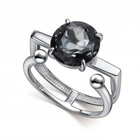 Серебряное кольцо АЛЬКОР 01-6000/0ЧГХ-00 с горным хрусталём 01-6000/0ЧГХ-00 фото