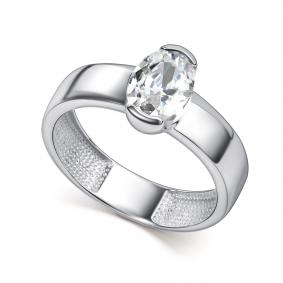 Серебряное кольцо АЛЬКОР 01-6028/00КЦ-00 с фианитом 01-6028/00КЦ-00 фото