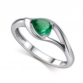 Серебряное кольцо АЛЬКОР 01-6115/000И-00 с изумрудом 01-6115/000И-00 фото