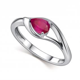 Серебряное кольцо АЛЬКОР 01-6115/000Р-00 с рубином 01-6115/000Р-00 фото