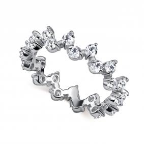 Серебряное кольцо АЛЬКОР 01-6119/00КЦ-00 с фианитом 01-6119/00КЦ-00 фото