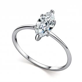 Серебряное кольцо АЛЬКОР 01-6120/00КЦ-00 с фианитом 01-6120/00КЦ-00 фото