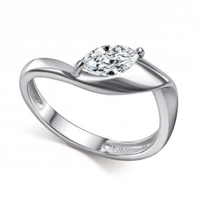 Серебряное кольцо АЛЬКОР 01-6126/00КЦ-00 с фианитом 01-6126/00КЦ-00 фото