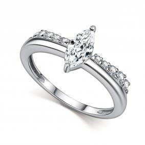 Серебряное кольцо АЛЬКОР 01-6127/00КЦ-00 с фианитом 01-6127/00КЦ-00 фото