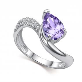 Серебряное кольцо АЛЬКОР 01-6176/БТ30-00 с фианитом 01-6176/БТ30-00 фото