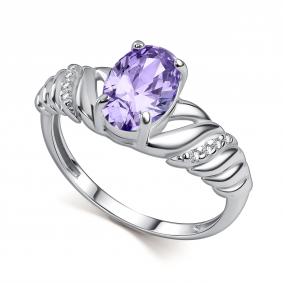 Серебряное кольцо АЛЬКОР 01-6177/БТ30-00 с фианитом 01-6177/БТ30-00 фото