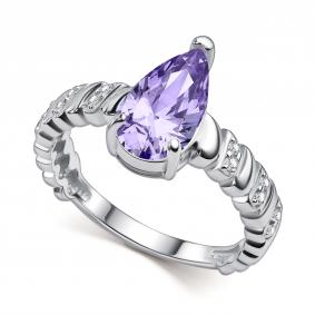 Серебряное кольцо АЛЬКОР 01-6179/БТ30-00 с фианитом 01-6179/БТ30-00 фото