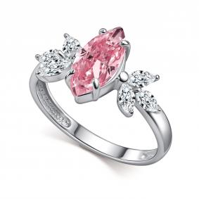 Серебряное кольцо АЛЬКОР 01-6180/0БТ5-00 с фианитом 01-6180/0БТ5-00 фото