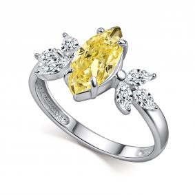 Серебряное кольцо АЛЬКОР 01-6180/0БТ6-00 с фианитом 01-6180/0БТ6-00 фото