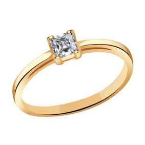 Золотое кольцо Золотые узоры 01-6246 с цирконием 01-6246 фото