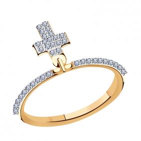 Золотое кольцо Золотые узоры 01-6248 с цирконием 01-6248 фото