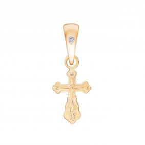 Золотая подвеска Золотые узоры 01-63-0026-00 с бриллиантом 01-63-0026-00 фото