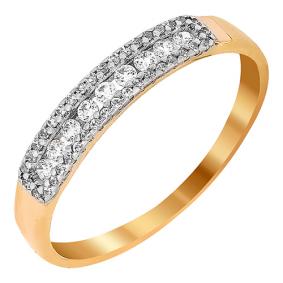 Золотое кольцо Золотые узоры 01-6335 с цирконием 01-6335 фото