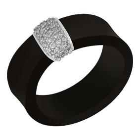 Кольцо из белого золота Золотые узоры 01-6358 с цирконием 01-6358 фото