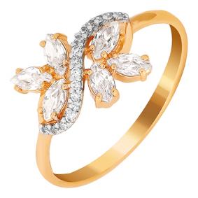 Золотое кольцо Золотые узоры 01-6482 с цирконием 01-6482 фото