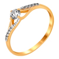 Золотое кольцо Золотые узоры 01-6692 с цирконием 01-6692 фото