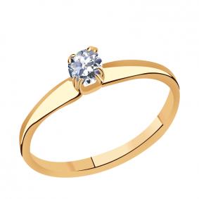 Золотое кольцо Золотые узоры 01-6844 с цирконием 01-6844 фото