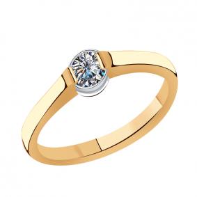 Золотое кольцо Золотые узоры 01-6845 с цирконием 01-6845 фото