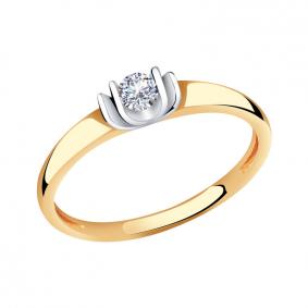 Золотое кольцо Золотые узоры 01-6852 с цирконием 01-6852 фото