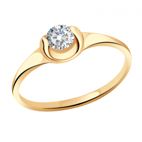 Золотое кольцо Золотые узоры 01-6892 с цирконием 01-6892 фото