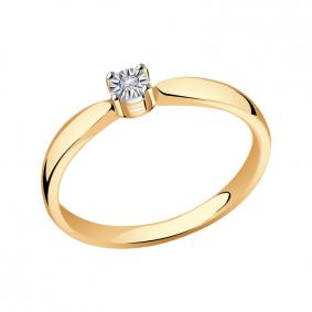 Золотое кольцо Золотые узоры 01-7119 с цирконием 01-7119 фото