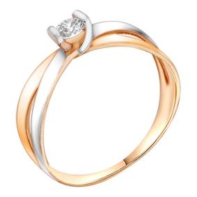 Золотое кольцо Золотые узоры 01-7175 с цирконием 01-7175 фото