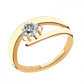 Золотое кольцо Золотые узоры 01-7178 с цирконием 01-7178 фото