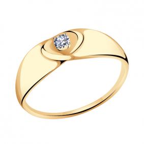 Золотое кольцо Золотые узоры 01-7234 с цирконием 01-7234 фото