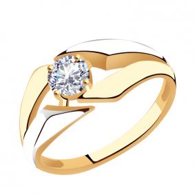 Золотое кольцо Золотые узоры 01-7376 с цирконием 01-7376 фото