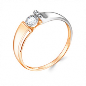 Золотое кольцо Золотые узоры 01-7550 с цирконием 01-7550 фото