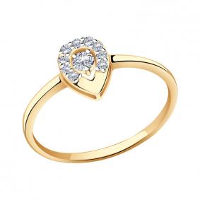 Золотое кольцо Золотые узоры 01-7659 с цирконием 01-7659 фото