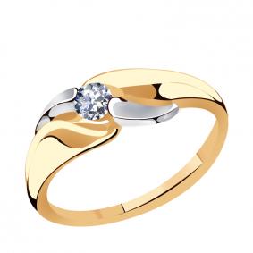 Золотое кольцо Золотые узоры 01-7720 с цирконием 01-7720 фото