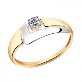 Золотое кольцо Золотые узоры 01-7726 с цирконием 01-7726 фото