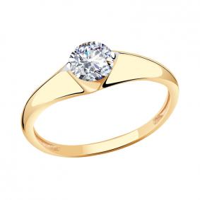 Золотое кольцо Золотые узоры 01-7791 с цирконием 01-7791 фото