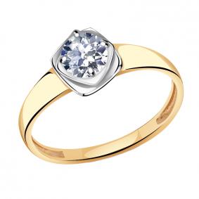 Золотое кольцо Золотые узоры 01-7793 с цирконием 01-7793 фото