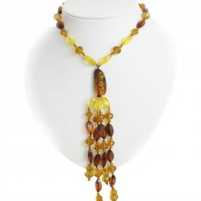 Колье Янтарная волна 016-00000 с янтарём 016-00000 фото