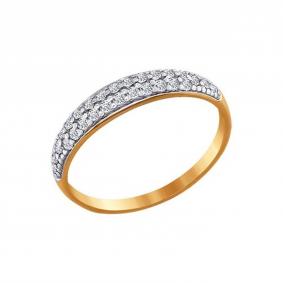 Золотое кольцо SOKOLOV 016619 с фианитом 016619 фото