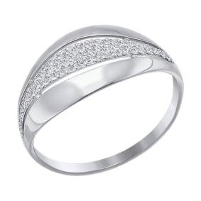 Кольцо из белого золота SOKOLOV 016654-3 с фианитом 016654-3 фото