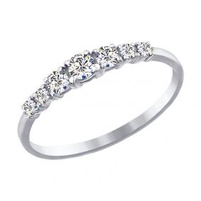 Кольцо из белого золота SOKOLOV 016707-3 с фианитом 016707-3 фото