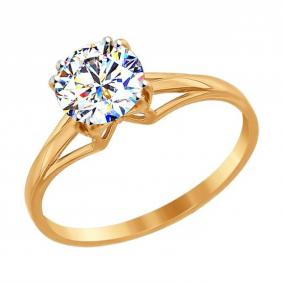 Золотое кольцо SOKOLOV 016819 с фианитом 016819 фото