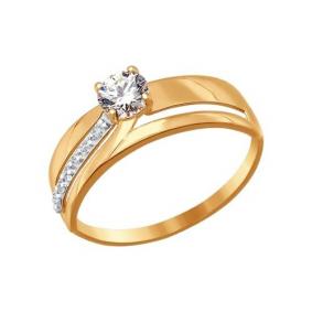 Золотое кольцо SOKOLOV 016876 с фианитом 016876 фото