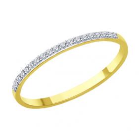 Кольцо из лимонного золота SOKOLOV 016924-2 с фианитом 016924-2 фото