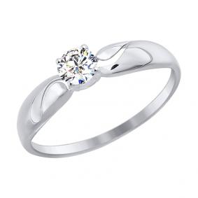 Кольцо из белого золота SOKOLOV 016946-3 с фианитом 016946-3 фото