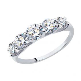 Кольцо из белого золота SOKOLOV 017146-3 с фианитом 017146-3 фото