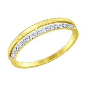 Кольцо из лимонного золота SOKOLOV 017151-2 с фианитом 017151-2 фото