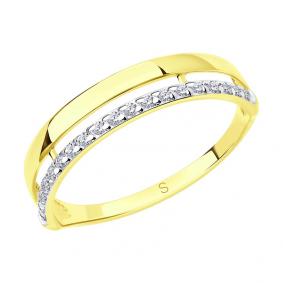 Кольцо из лимонного золота SOKOLOV 017185-2 с фианитом 017185-2 фото