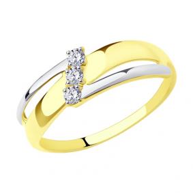 Кольцо из лимонного золота SOKOLOV 017220-2 с фианитом 017220-2 фото