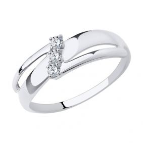 Кольцо из белого золота SOKOLOV 017220-3 с фианитом 017220-3 фото